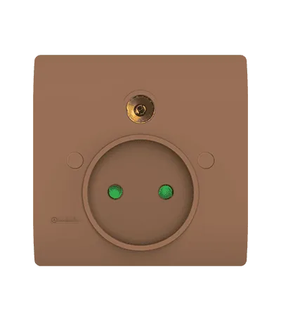 Prise de courant 2P + Prise de télévision