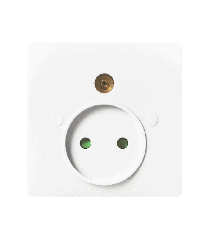 Prise de courant 2P + Prise de télévision