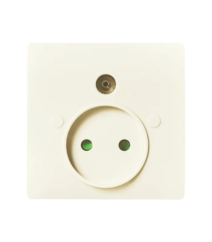 Prise de courant 2P + Prise de télévision