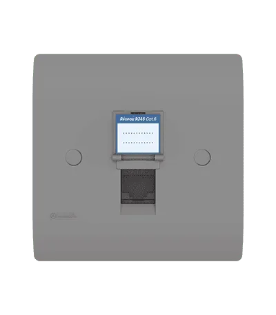 Prise RJ45 CAT.6 simple + obturateur