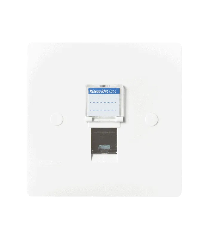 Prise RJ45 CAT.6 simple + obturateur