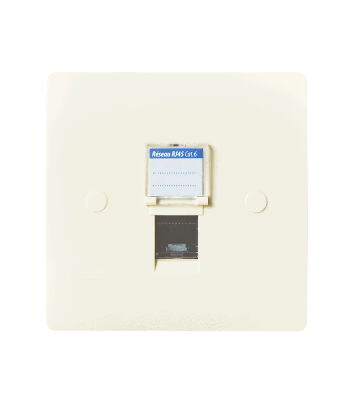 Prise RJ45 CAT.6 simple + obturateur